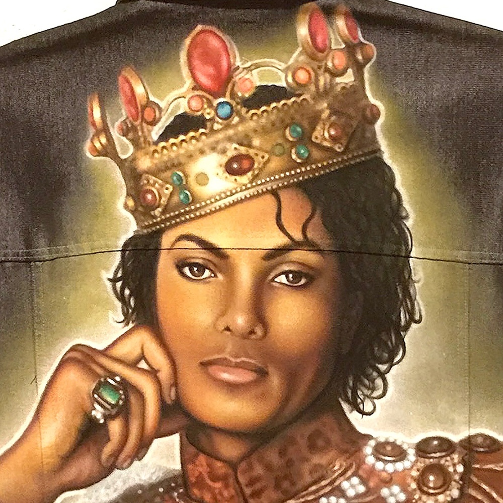 Custom Hand Painted MICHAEL JACKSON Jacket with Swarovski Crystals, 1 of 1